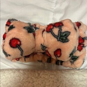 EUC Plush Headband w/Cherry Design & Bow